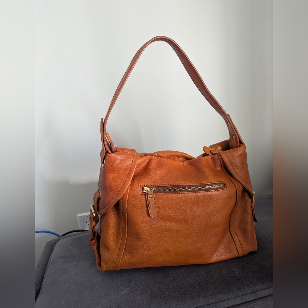 Brown Leather Shoulder Bag Hobo Lots Of Pockets Stampede Festival Bag - Picture 4 of 12